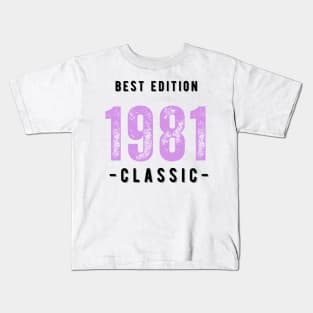 Vintage Birthday Year 1981 Black Kids T-Shirt